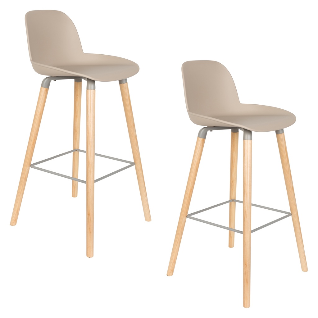 Sgabelli da bar Zuiver Albert Kuip - Set da 2 pezzi (Taupe)